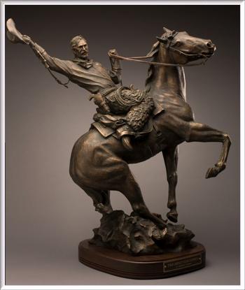 Talk About Your Cowboy bronze sculpture by D. Michael Thomas