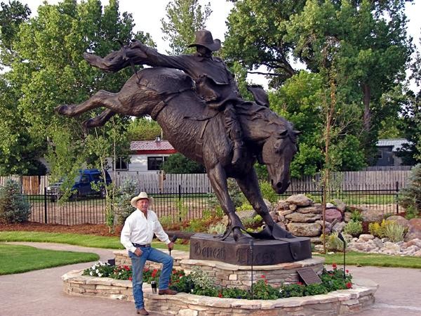 Good Ride Cowboy (Life and One Half) monumental bronze by D. Michael Thomas