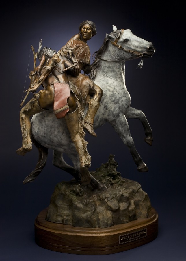 Rescue on the Rosebud bronze by D. Michael Thomas