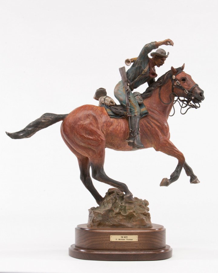 The Note bronze sculpture by D. Michael Thomas