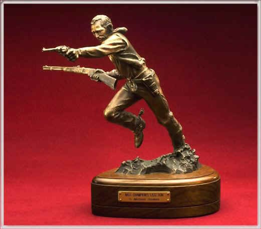 Nate Champion's Last Run bronze sculpture by D. Michael Thomas