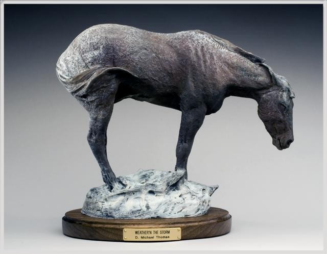 Weather'n the Storm bronze sculpture by D. Michael Thomas