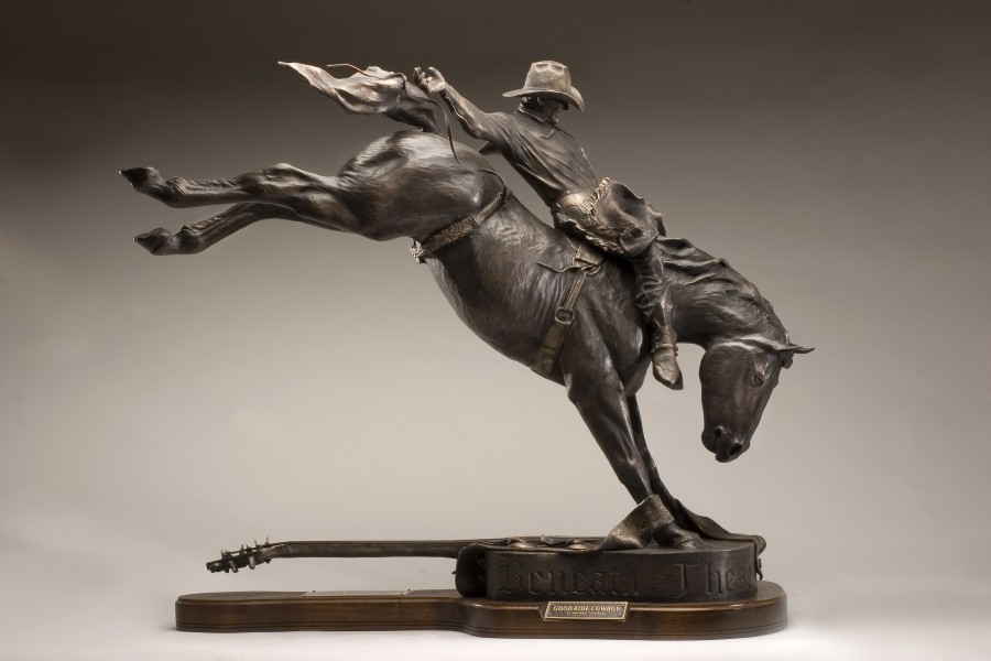 Good Ride Cowboy (1/4 Life) bronze sculpture by D. Michael Thomas