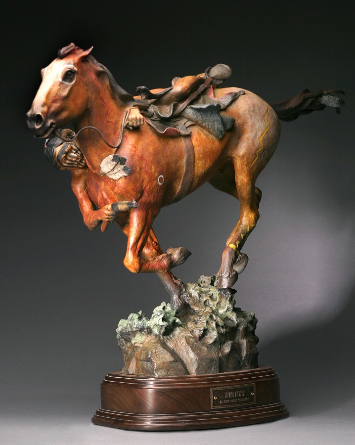 The War Pony bronze sculpture by D. Michael Thomas
