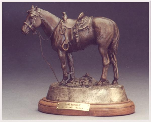 Some Schoolin' bronze sculpture by D. Michael Thomas
