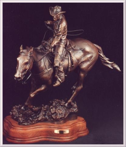 Along the Powder bronze sculpture by D. Michael Thomas