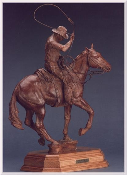 Where Fences Are Few bronze sculpture by D. Michael Thomas