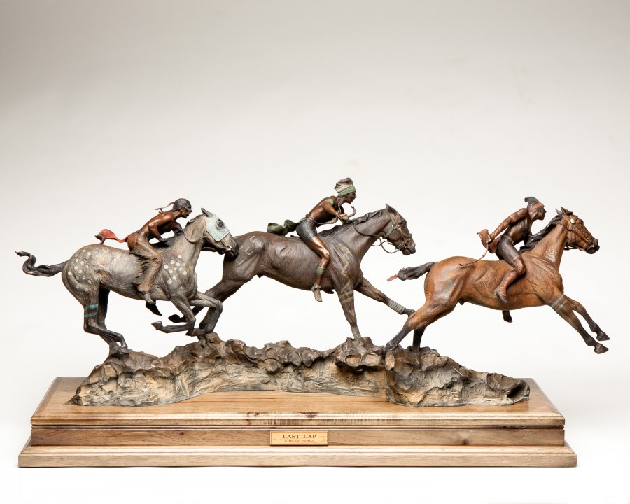 Last Lap bronze sculpture by D. Michael Thomas