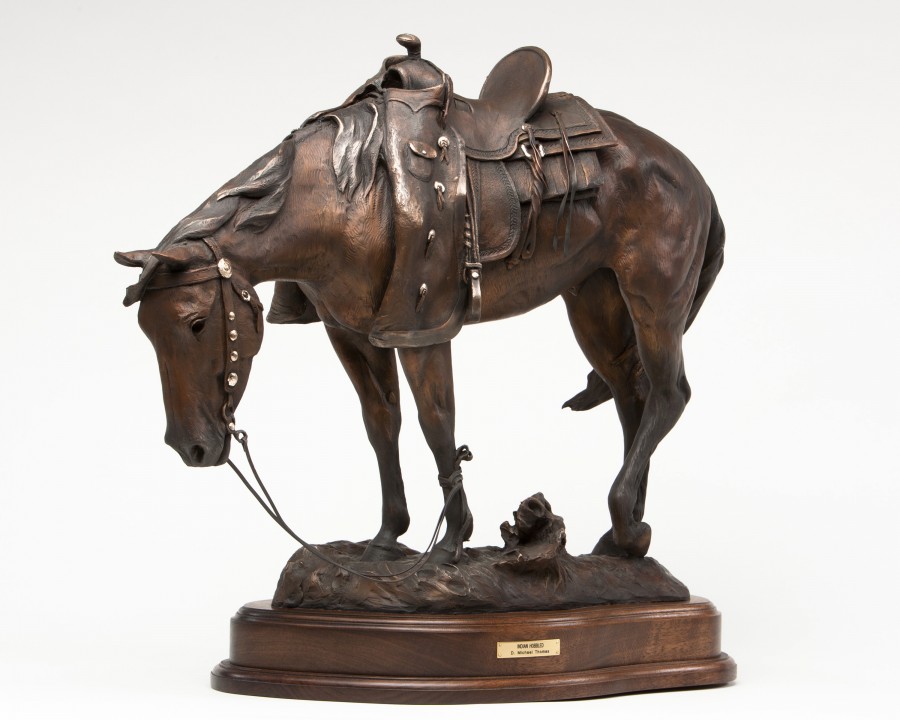 Indian Hobbled bronze sculpture by D. Michael Thomas